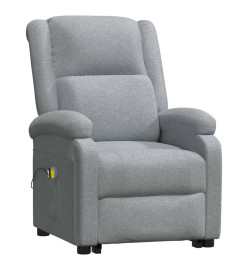 Fauteuil de massage inclinable Gris clair Tissu