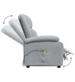 Fauteuil de massage inclinable Gris clair Tissu