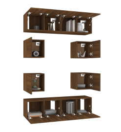 Ensemble de meubles TV 8 pcs Chêne marron Bois d'ingénierie