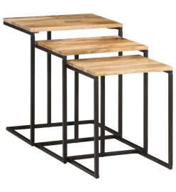 Tables gigognes 3 pcs bois massif d'acacia