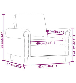 Fauteuil Marron 60 cm Velours