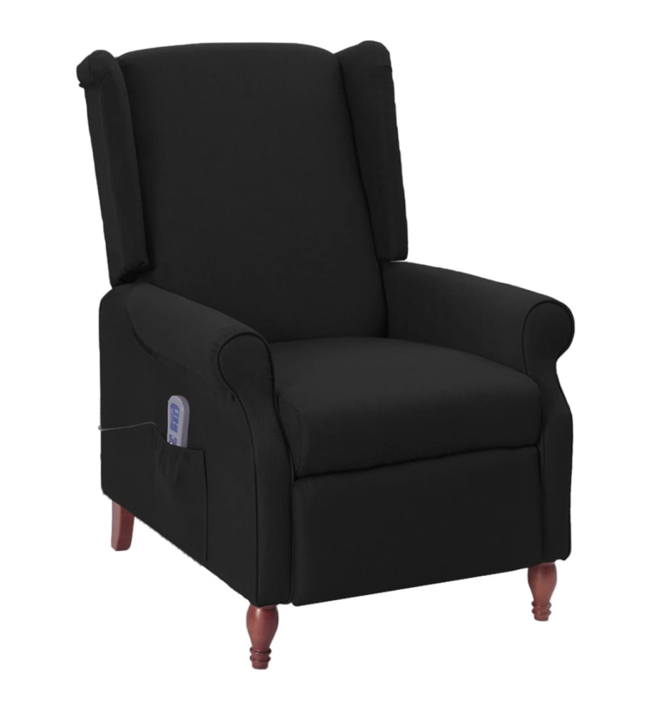 Fauteuil de massage inclinable Noir Tissu