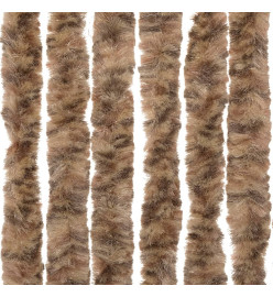 Rideau anti-mouches beige et marron foncé 90x200 cm chenille