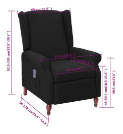 Fauteuil de massage inclinable Noir Tissu