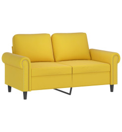 Canapé 2 places avec oreillers décoratifs jaune 120 cm velours