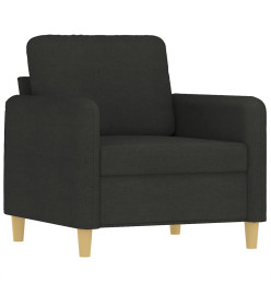 Fauteuil avec repose-pied Noir 60 cm Tissu