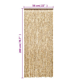 Rideau anti-mouches beige et marron 56x200 cm chenille