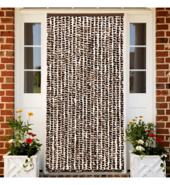 Rideau anti-mouches marron et blanc 56x200 cm chenille