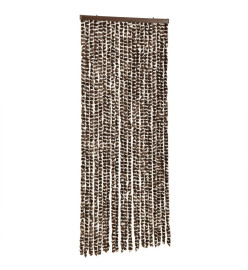 Rideau anti-mouches marron et blanc 100x200 cm chenille