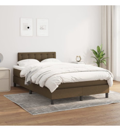 Lit à sommier tapissier avec matelas Marron foncé 120x200 cm