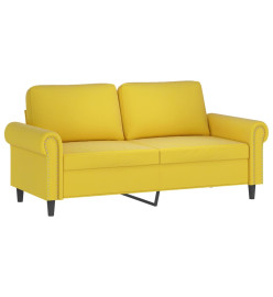 Canapé 2 places avec oreillers décoratifs jaune 140 cm velours