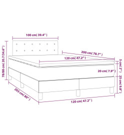 Lit à sommier tapissier avec matelas Marron foncé 120x200 cm