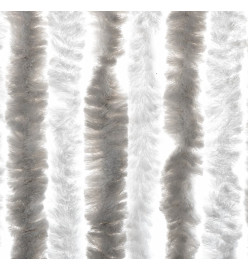 Rideau anti-mouches gris clair et blanc 100x220 cm chenille