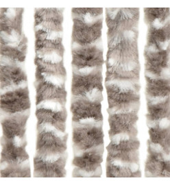 Rideau anti-mouches taupe et blanc 100x230 cm chenille