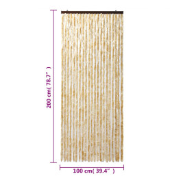 Rideau anti-mouches beige 100x200 cm chenille