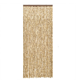 Rideau anti-mouches beige et marron 100x200 cm chenille