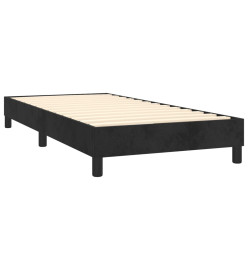 Sommier tapissier avec matelas et LED Noir 80x200cm Velours