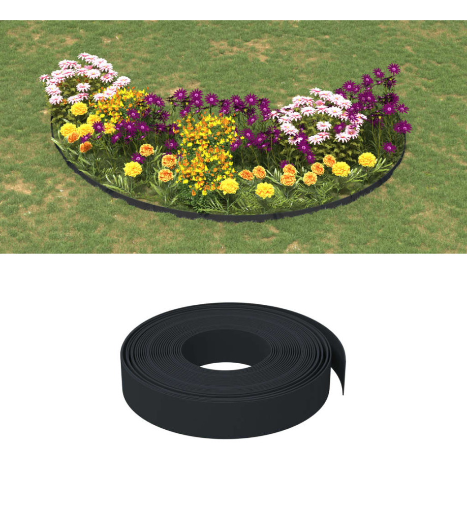 Bordure de jardin noir 10 m 10 cm polyéthylène