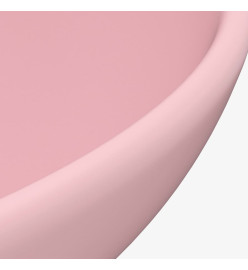 Lavabo rond de salle de bain Rose mat 32,5x14 cm Céramique