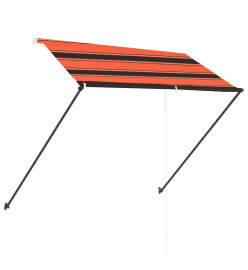 Auvent rétractable avec LED 250x150 cm Orange et marron