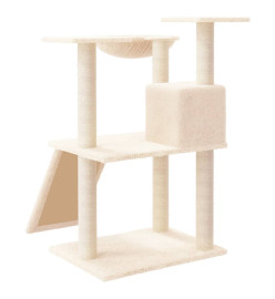 Arbre à chat avec griffoirs en sisal Crème 83 cm