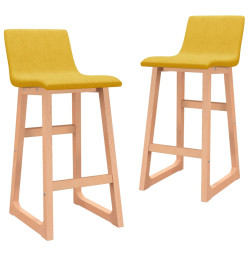 Tabourets de bar lot de 2 jaune moutarde tissu