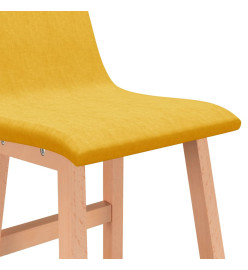 Tabourets de bar lot de 2 jaune moutarde tissu