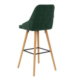 Tabourets de bar lot de 2 vert foncé velours