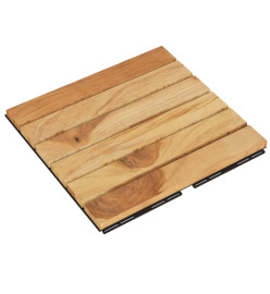 Tuiles de terrasse 10 pcs 30x30 cm Bois massif teck vertical