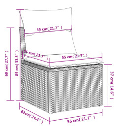 Salon de jardin avec coussins 6 pcs beige résine tressée