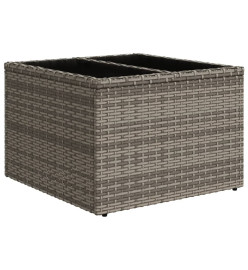 Salon de jardin 9 pcs avec coussins gris résine tressée