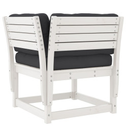 Salon de jardin 5 pcs avec coussins blanc bois massif de pin