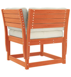 Salon de jardin 6 pcs avec coussins cire marron bois pin massif