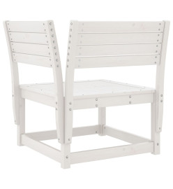 Salon de jardin 5 pcs blanc bois massif de pin