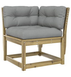 Salon de jardin 6 pcs avec coussins bois de pin imprégné