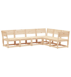 Salon de jardin 6 pcs bois de pin massif