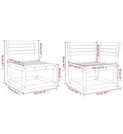 Salon de jardin 6 pcs bois de pin massif
