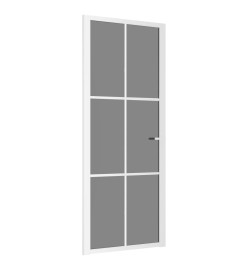 Porte intérieure 83x201,5 cm Blanc Verre ESG et aluminium