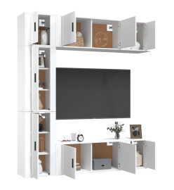 Ensemble de meubles TV 7 pcs Blanc brillant Bois d'ingénierie