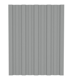 Panneaux de toiture 12 pcs Acier galvanisé Gris 60x45 cm