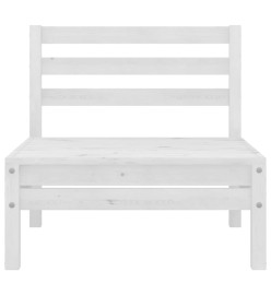 Salon de jardin 3 pcs Blanc Bois de pin massif