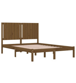 Cadre de lit Marron miel Bois de pin massif 140x190 cm