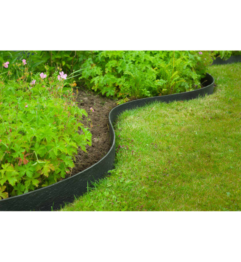 Nature Bordure de jardin texturée 0,12x24 m 5 mm noir