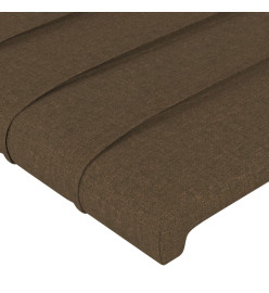 Tête de lit avec oreilles Marron Foncé 103x16x78/88 cm Tissu