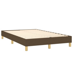 Sommier tapissier matelas et LED Marron foncé 120x200 cm Tissu