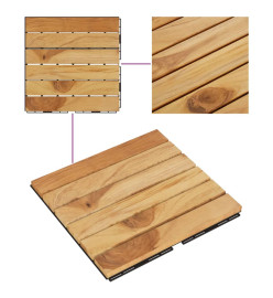 Tuiles de terrasse 30 pcs 30x30 cm bois massif teck vertical