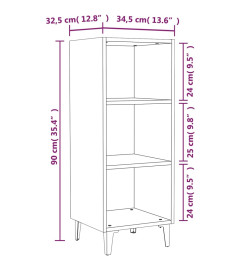 Buffet gris béton 34,5x32,5x90 cm bois d'ingénierie