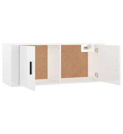 Meuble TV mural Blanc brillant 100x34,5x40 cm