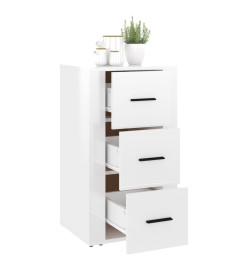 Buffet Blanc brillant 40x33x70 cm Bois d'ingénierie