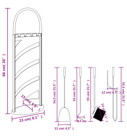 Set d’outils de cheminée 5 pcs 23x15x66 cm acier